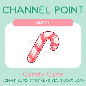 1 Christmas Candy Cane Channel Point/Emote for Twitch, Youtube, Discord, Stream / Instant Download