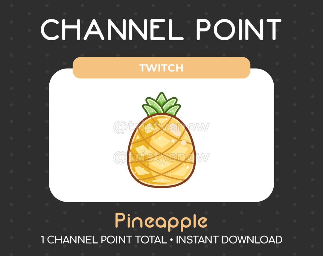 1 Cute Sparkly Pineapple Channel Point/emote for Twitch, Youtube ...