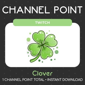1 Four Leaf Clover Channel Point/Emote for Twitch, Youtube, Discord, Stream / Instant Download
