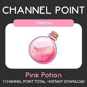 1 Cute Pink Potion Channel Point/Emote for Twitch, Youtube, Discord, Stream / Instant Download