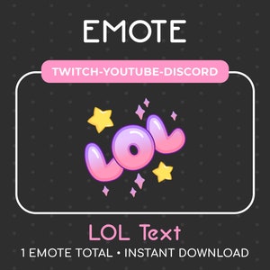 1 bonito emoticono LOL rosa/púrpura para Twitch, Youtube, Discord, Stream/descarga instantánea