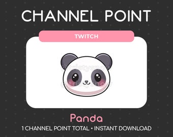 1 Cute Panda Bear Channel Point/Emote for Twitch, Youtube, Discord, Stream / Instant Download