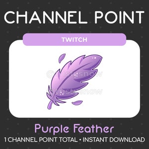 1 süßer lila Feder Channel Point/Emote für Twitch, Youtube, Discord, Stream / Instant Download