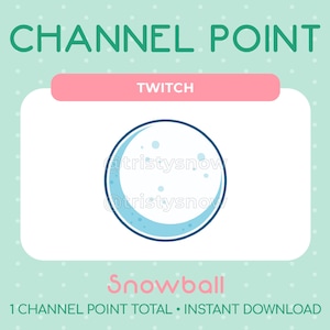 1 Snowball Channel Point/Emote for Twitch, Youtube, Discord, Stream / Instant Download