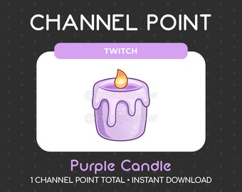 1 Cute Purple Candle Channel Point/Emote for Twitch, Youtube, Discord, Stream / Instant Download