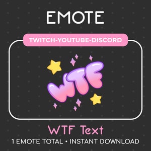 1 lindo emoticono WTF rosa/púrpura para Twitch, Youtube, Discord, Stream / Descarga instantánea