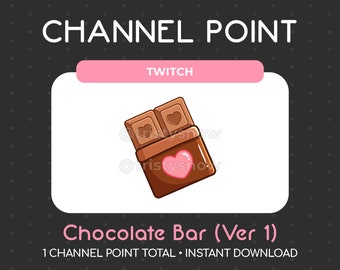 1 Chocolate Bar Channel Point/Emote for Twitch, Youtube, Discord, Stream / Instant Download