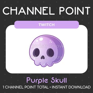 May include: Purple skull Twitch channel point reward. 1 channel point total. Instant download.