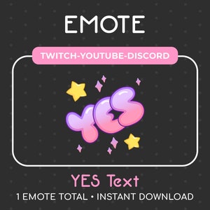 1 bonito emoticono SÍ rosa/púrpura para Twitch, Youtube, Discord, Stream / Descarga instantánea