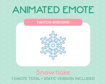 1 Animated Christmas Snowflake Emote (Static version included) for Twitch, Discord, Stream / Instant Download
