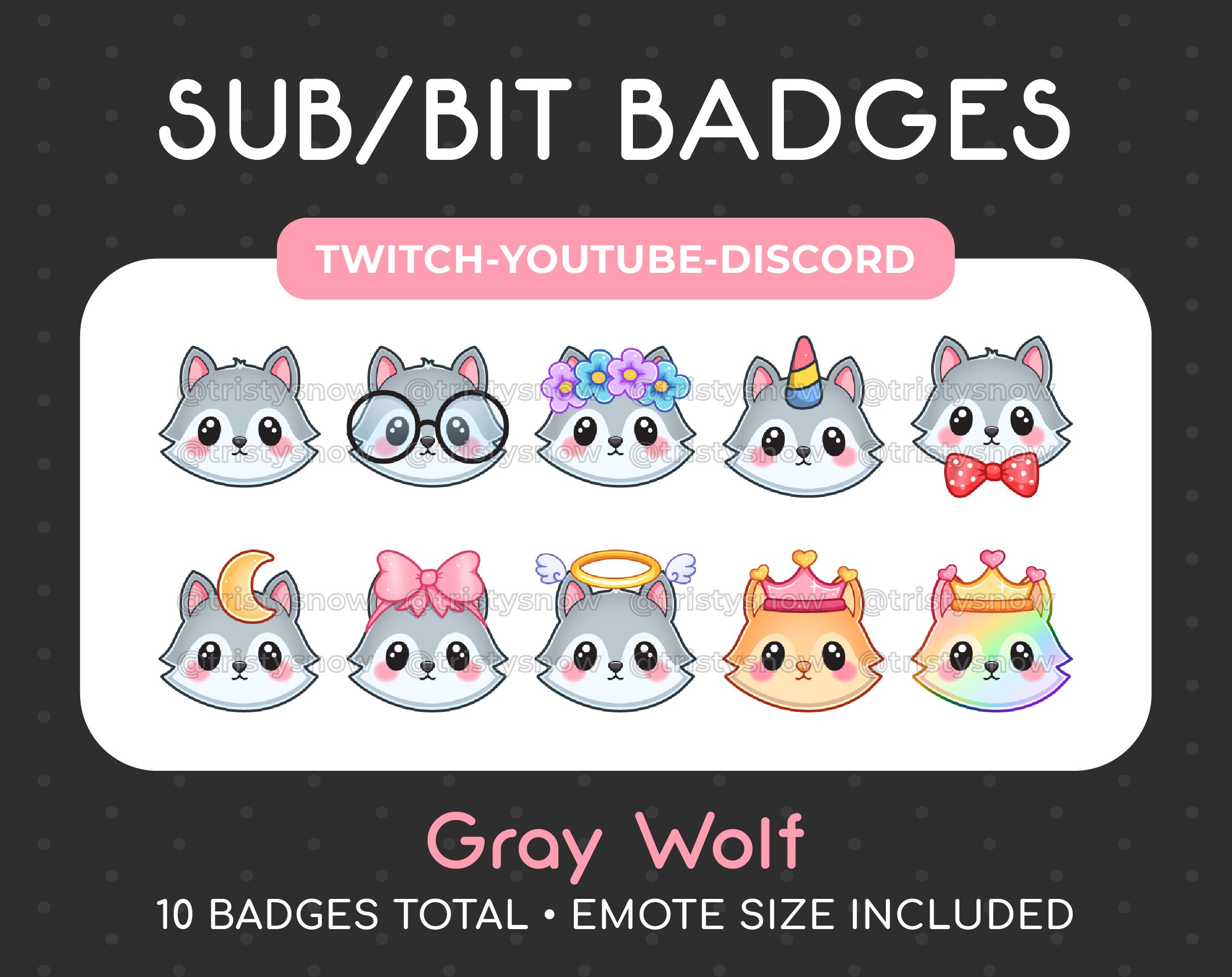 Wolf Badges and Emotes Twitch Sub Badges Twitch Badges -  Finland