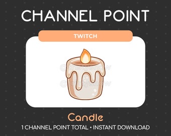 1 Cute Candle Channel Point/Emote for Twitch, Youtube, Discord, Stream / Instant Download