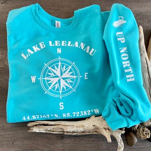 Custom Up North Sweatshirts with Latitude and Longitude