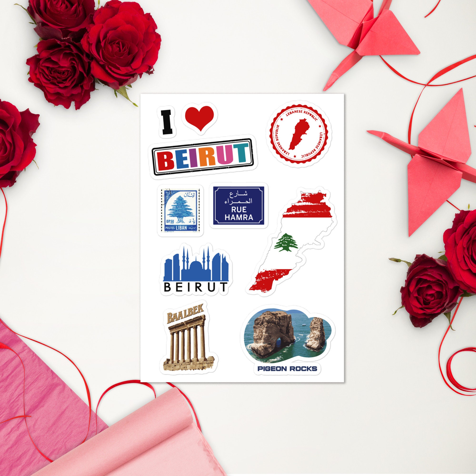 Beirut Lebanon Sticker Sheet Laptop High Quality Lebanon Sticker