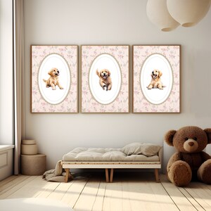Golden Retriever Print | Dog Nursery Decor | Golden Retriever Art | Dog Print | Kid Room Wall Art | Golden Retrievers Printable