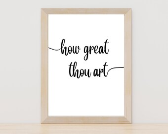 How Great Thou Art Hymn Sign PDF Download | Christian Printable Wall Art | Printable Wall Art | Religious Art