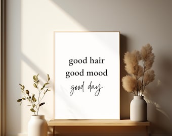 Hair Salon Decor, Beauty Salon Wall Art, Hairstylist Gift, Hairdresser Print, Salon Decor, Hair Quotes
