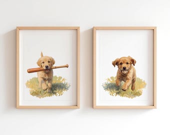 Baseball Nursery Art: Vintage Sports Theme (Digital Download)
