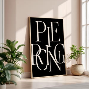 Piercing Art Print, Body Piercing Chart, Ear Piercing Guide, Aftercare Instructions, Unique Tattoo Shop Decor