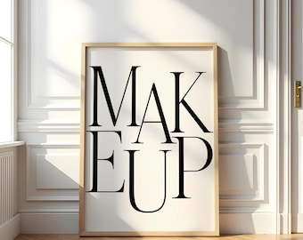 Makeup Wall Art, Beauty Decor, Digital Art Prints, Chic Wall Decor for Makeup Lovers