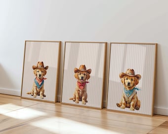 Western Nursery Prints: Cowboy Baby Room Wall Art (Digital Download)