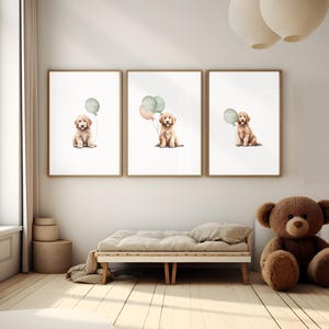 Golden Doodle Kinderzimmer Kunst, süßer Welpe Wanddekor, Kinderzimmer Druck, Hunde Liebhaber Geschenk, lustiges Kinderzimmer Kunstwerk
