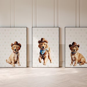 Cowboy Puppy Nursery Print: Western Wall Art (Digital Download)