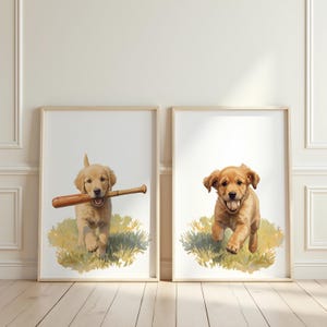 Quarto de criança com Golden Retriever, Arte de parede para quarto de criança com Cachorro, Arte de Golden Retriever, Impressão para quarto de criança com Cachorro, Arte de parede para quarto de criança, Impressão de animal para quarto de criança