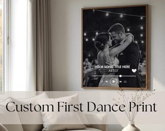 Hochzeit erster Tanz Wandkunst, personalisierter Songtext, einzigartiges Hochzeitsgeschenk, individuelles Jubiläumsdekor