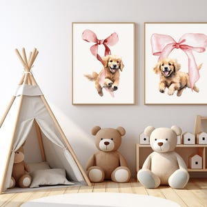 Golden Retriever Art | Nursery Wall Decor | Puppy Wall Art | Golden Retriever Print | Playroom & Nursery Prints | Golden Retriever Gift