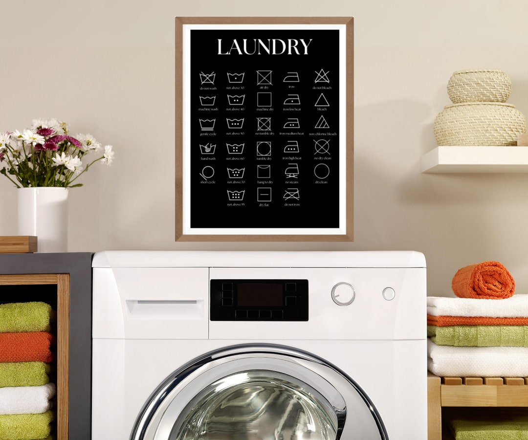 Laundry Symbols PDF Print Instant Download Laundry Room Etsy