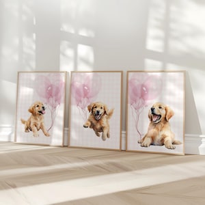 Golden Retriever Art | Nursery Wall Decor | Puppy Wall Art | Golden Retriever Print | Playroom & Nursery Prints | Golden Retriever Gift