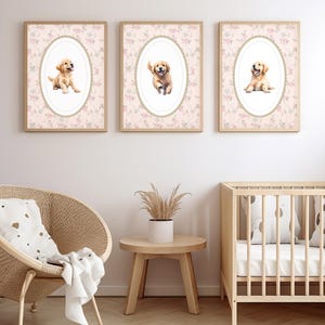 Golden Retriever Print | Dog Nursery Decor | Golden Retriever Art | Dog Print | Kid Room Wall Art | Golden Retrievers Printable