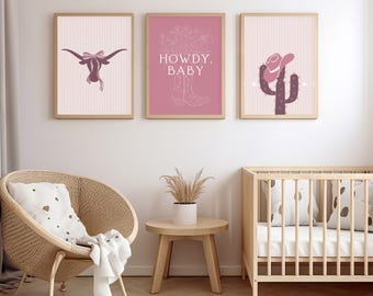 Cowgirl Nursery Art: Western Baby Girl Decor (Digital Print)