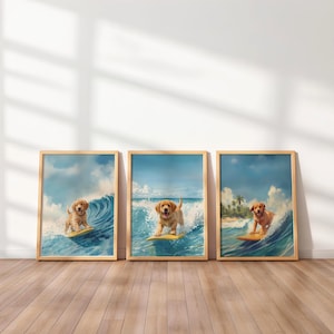 Arte para quarto de bebê Golden Retriever, Estampa fofa de cachorrinho, Decoração de parede para download digital, Arte para quarto infantil, Presente para amantes de cães