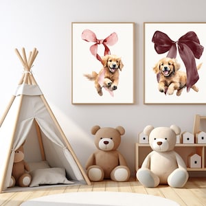 Golden Retriever Art | Nursery Wall Decor | Puppy Wall Art | Golden Retriever Print | Playroom & Nursery Prints | Golden Retriever Gift