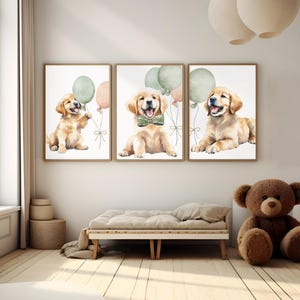 Golden Retriever Print | Dog Nursery Decor | Golden Retriever Art | Dog Print | Kid Room Wall Art | Golden Retrievers Printable
