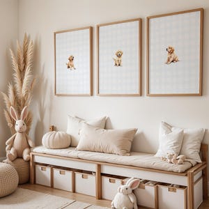 Golden Retriever Art | Nursery Wall Decor | Puppy Wall Art | Golden Retriever Print | Playroom & Nursery Prints | Golden Retriever Gift