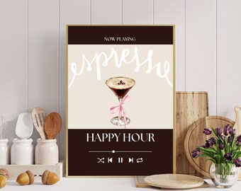 Espresso Martini Art Print: Trendy Bar Cart Wall Decor