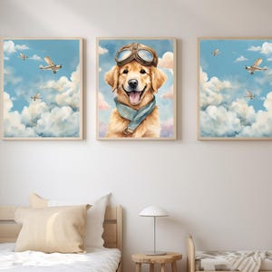 Golden Retriever Print | Dog Nursery Decor | Golden Retriever Art | Dog Print | Kid Room Wall Art | Golden Retrievers Printable