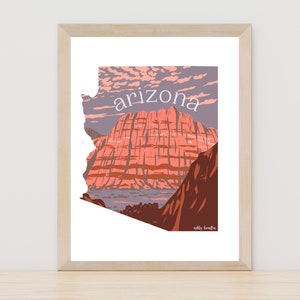 Descarga instantánea de impresiones de paisajes de Arizona / Descarga digital de arte de Arizona / Descarga de arte mural de montaña del desierto de Arizona en formato PDF