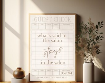 Hair Salon Decor, Beauty Salon Wall Art, Hairstylist Gift, Hairdresser Print, Salon Decor, Hair Quotes