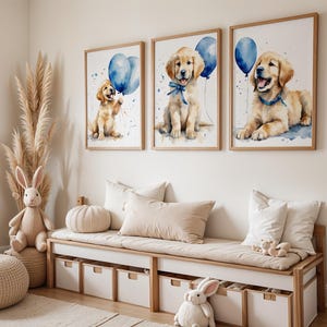 Golden Retriever Print | Dog Nursery Decor | Golden Retriever Art | Dog Print | Kid Room Wall Art | Golden Retrievers Printable