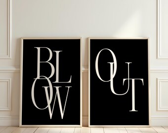 Hair Salon Decor, Set of 2 Beauty Salon Wall Art, Hairstylist Gift, Hairdresser Print, Salon Decor, Hair Quotes
