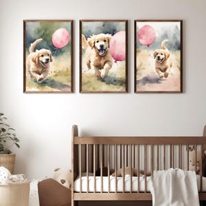 Golden Retriever Print | Dog Nursery Decor | Golden Retriever Art | Dog Print | Kid Room Wall Art | Golden Retrievers Printable