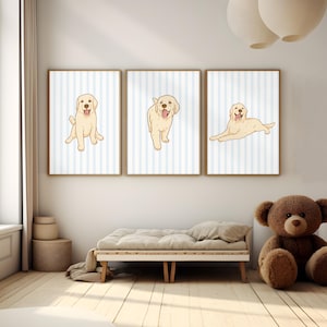 Golden Retriever Print | Dog Nursery Decor | Golden Retriever Art | Dog Print | Kid Room Wall Art | Golden Retrievers Printable