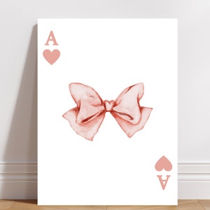 Pink Bow Coquette Art Printable | Trendy Wall Art | Preppy College Apartment Print | Coquette Pink Bow Bedroom Decor | Pink Bow Print