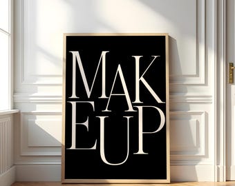 Makeup Wall Art, Beauty Decor, Digital Art Prints, Chic Wall Decor for Makeup Lovers