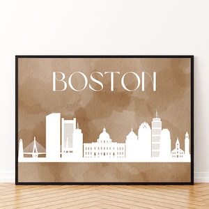 Boston Skyline Art Print: Minimalist Cityscape (Digital Download)