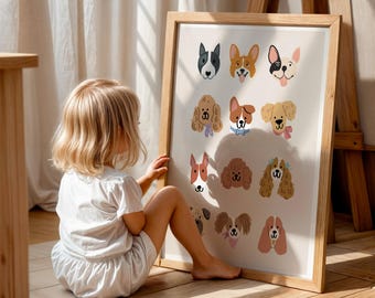 Puppy Nursery Art Print: Dog Breeds Decor (Digital Download)